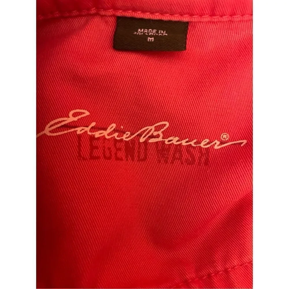 Eddie Bauer Legend Wash Coral Button Down Long Sleeve Utility Style Jacket Size